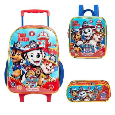 Imagem de Kit Mochila de Carrinho + Lancheira + Estojo Patrulha Canina XERYUS - 15290