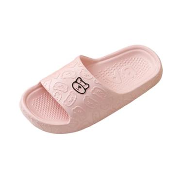 Imagem de Pantufas femininas e masculinas para todas as estações, uso interno e externo, sola grossa, sola macia, leve, banheiro, rosa, 37