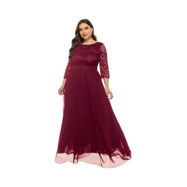 Imagem de Vestido de noite elegante feminino, tamanhos positivos, festa, casamen