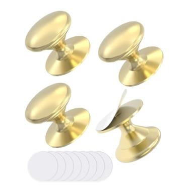 Imagem de Anobeyi Puxadores autoadesivos de gabinete, puxadores de gaveta autoadesivos de liga de alumínio para armários de cozinha, armários, cômodas, armários, portas de vidro deslizantes - instalação de