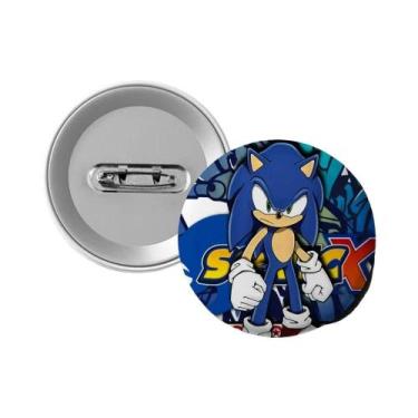 Imagem de Emblemas De Jogo Supersonic Sonic, Pins Criativos Redondos Para Roupas