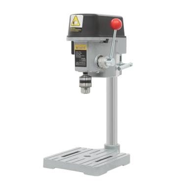 Imagem de Mini prensa de bancada, máquina de mesa de 340 W 110 V com 3 velocidades ajustáveis de 0 a 14100 RPM, mandril de 1 a 10 mm e curso de 2,5 cm – ferramenta compacta para madeira, metal, plástico