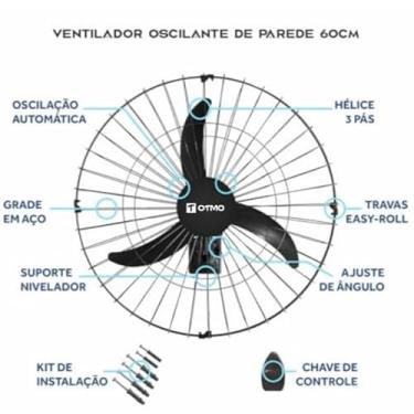 Imagem de Ventilador 60Cm Oscilante De Parede Bivolt