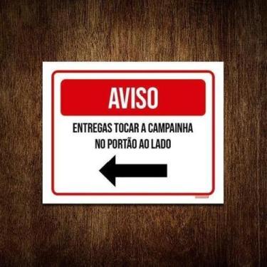 Imagem de Placa Sinalização - Aviso Entregas Tocar Campainha 27X35 - Sinalizo