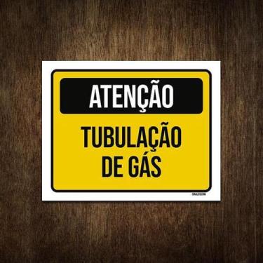 Imagem de Placa De Sinalização - Atenção Tubulação De Gás 27X35 - Sinalizo