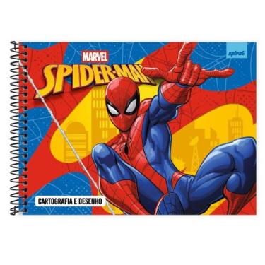 Imagem de Caderno Cartografia Desenho Capa Dura 80 Folhas Homem Aranha - Spiral