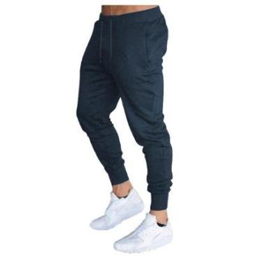 Imagem de CALÇA MOLETOM MASCULINA PLUS SIZE JOGGER SLIM FIT BÁSICA LISA M9P-BRANCO-G4-Masculino