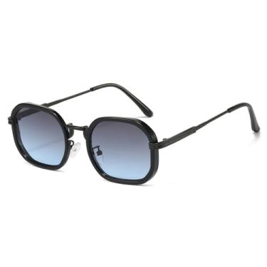 Imagem de Óculos de Sol UV400 - Cores Metálicas Degradê para Homens e Mulheres, Ideais para Esportes ao Ar Livre, Corrida e Ciclismo, nas cores preto e cinza.