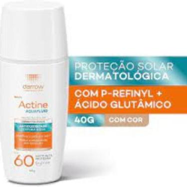 Imagem de Protetor Solar Facial Darrow Actine Aquafluid FPS 60 com Cor Tom Claro