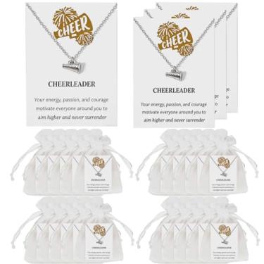 Imagem de PLKDJDM Conjunto de 24 unidades de colar de torcida elegante e elegante com pingentes de megafone acessórios de torcida para meias de Natal da equipe