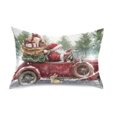 Imagem de Blueangle Fronha de cetim de carro vermelho vintage para cabelo e pele, fronha de seda, tamanho Queen (51 x 76 cm) - Capas de almofada de cetim com fecho de envelope (947)