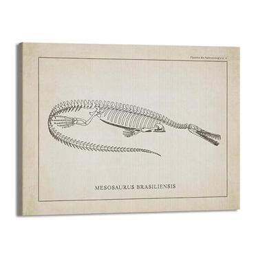 Imagem de Arte de parede de esqueleto de dinossauro vintage paleontologia pôsteres de arte de fósseis de dinossauros impressões de arte tricerátopo esboços fotos decoração de quarto de menino (SKU10,20.3x30.5