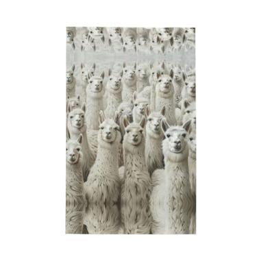 Imagem de XLLingL Toalhas de cozinha de waffle com estampa de lhama fofas, panos de prato de microfibra, perfeitos para decoração e limpeza de cozinha - 1 peça