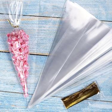 Imagem de 50 peças, bolsa de embalagem de doces, bolsa de subembalagem de pipoca, bolsa de presente para festa de aniversário de casamento