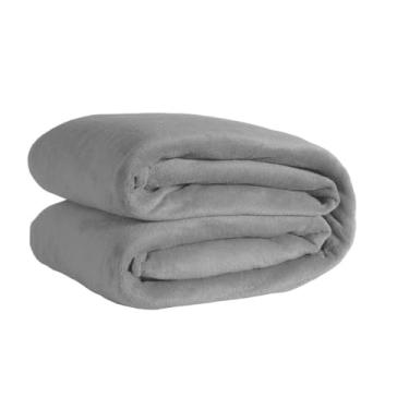 Imagem de Manta Cobertor Soft Casal 2.00 x 1,80 Felpuda Microfibra.(Cinza Claro)