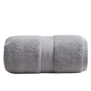 Imagem de Toalha de banho de algodão penteado premium, grande 80 x 160 cm, 800 g de pelúcia grossa, absorção de secagem rápida, tamanho adulto (cinza)