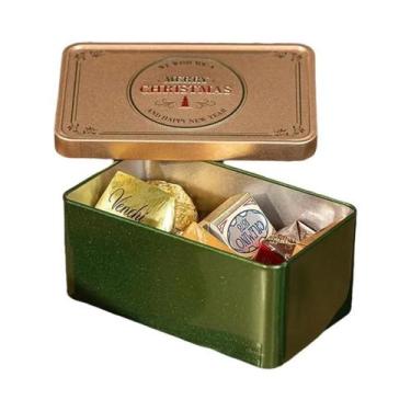 Imagem de Caixa De Natal De Papai Noel Em Lata Vazia Retangular Para Doces E Bis