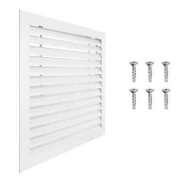 Imagem de PATIKIL Ventilação de frontão de 55 x 55 cm, 1 peça de ventilação de galpão de parede de liga de alumínio grade de ar quadrada com filtro inoxidável para teto de garagem no sótão da casa, tamanho da