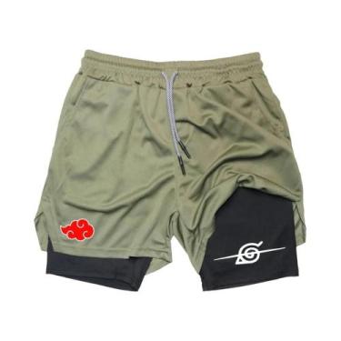 Imagem de Shorts De Treino Masculinos De Secagem Rápida Com Dupla Camada, Calças