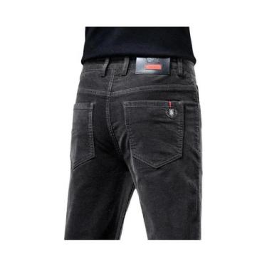 Imagem de Calças De Veludo Cotelê Masculinas Para Negócios Casuais, Estilo Slim 