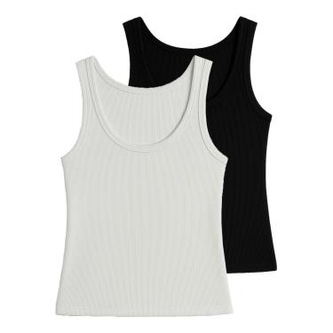 Imagem de Kit com 2 Blusas Feminina Regata Hering N1te-Feminino
