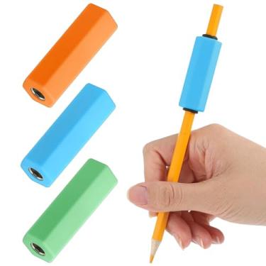 Imagem de Humyoun Kit de auxílio de escrita à mão com 3 pesos de lápis coloridos para crianças, ferramenta de suporte de lápis ponderado para escrita à mão para materiais de aprendizagem de autismo (laranja