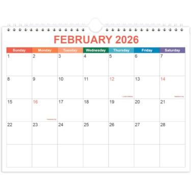 Imagem de Calendário 2026, calendário de parede 2026-2027 de fevereiro de 2026 a junho de 2027, c...