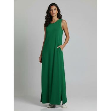 Imagem de Vestido Longo Aveloz Viscolycra Soltinho com Bolso Verde Bandeira