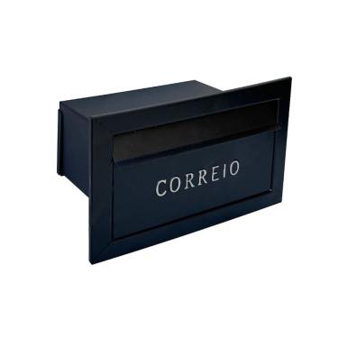 Imagem de Caixa de Correio Cartas Para Muro Detras Preta 15x23x30cm