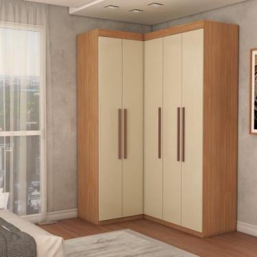 Imagem de Guarda-Roupa Solteiro Modulado Odisseia 5 Portas 12 Prateleiras Cinamo