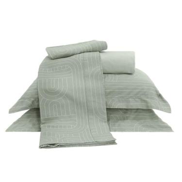 Imagem de Jogo de cama queen 180 fios ponto ajour 100% algodão - dante verde - F