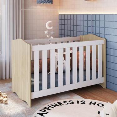 Imagem de Berço Mini Cama 3 em 1 Encanto Completa Móveis, Carvalho com Branco