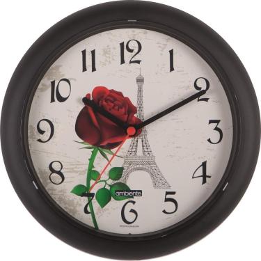 Imagem de Relógio Parede Ambiente Ref: 198300-034 Preto Torre Eiffel