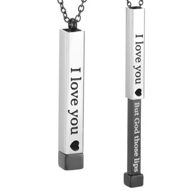 Imagem de SKQIR Be Kind of a B Colares femininos com mensagem oculta para melhores amigas irmãs, presentes inspiradores engraçados, colares com pingente de barra vertical, joias, presentes para mulheres, Aço