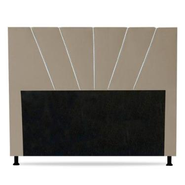 Imagem de Cabeceira Cama Box Casal King Size Dallas 195cm Suede Bege - Desk Desi