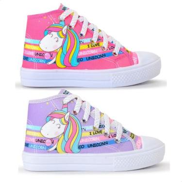 Imagem de Kit 2 Tênis Infantil Feminino Unicórnio Botinha Menina 040 - LUKYS CAL