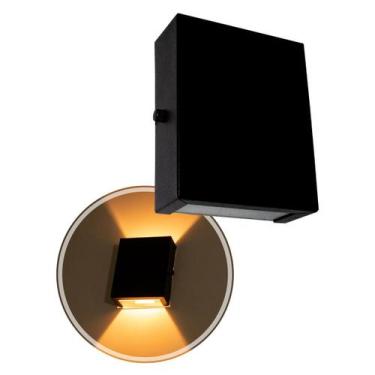 Imagem de Arandela Slim 2 Focos Preta Parede Muro Interna Externa St1597 - Starl