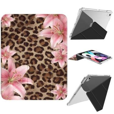 Imagem de AdorableWhimsy Linda capa de flor de lírio para iPad 10ª geração 2022 10,9 polegadas/iPad (A16) 11ª geração 2025 11 polegadas estampa animal design estético em forma de Y capa de couro removível