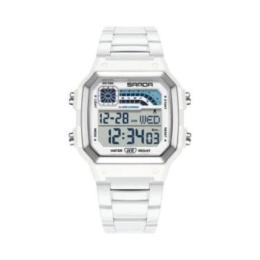 Imagem de Relógio Esportivo Digital À Prova D'água Masculino SANDA 6196 Com Cale