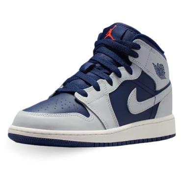 Imagem de NIKE Tênis Air Jordan 1 Mid (GS) Code DQ8423-403 Azul Meninos, Azul vazio/platina pura, 4 Big Kid