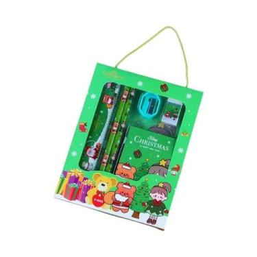 Imagem de Conjunto De Material Escolar De Natal 6 Peças/Conjunto: 2 Lápis, 1 Bor