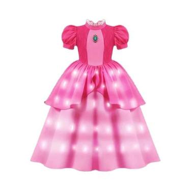 Imagem de Vestido Com Luzes LED Para Meninas, Roxo E Verde, Fantasia Infantil Pa