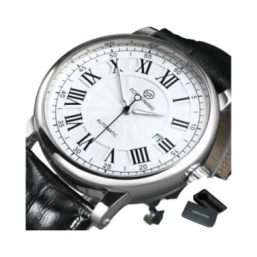 Imagem de Relógio Automático Masculino Rose Gold Com Pulseira De Couro Marrom, C