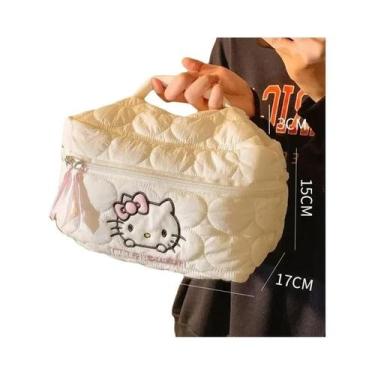 Imagem de Bolsa De Maquiagem Impermeável De Grande Capacidade Com Estampa De Gat