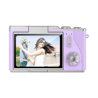 Imagem de Acouto Câmera Digital 4K, Tela Flip Dobrável retrô, Câmera Infantil de 48 MP Com Tela IPS Eye Care e Selfie de 180 °, para Alunos Iniciantes Fotografia Vlog (Roxa)
