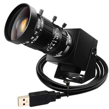 Imagem de ELP Câmera USB de 48 mp com zoom manual para computador, mini câmera Lightburn para gravador a laser UVC USB2.0 Close-up Web Cam 6000p USB Webcam de segurança 5-50 mm 10X Zoom Webcam para PC Jetson