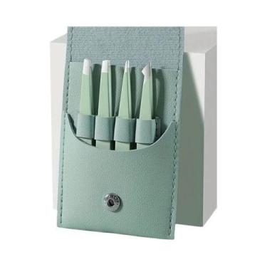 Imagem de Pinça De Sobrancelha Inclinada De Aço Inoxidável Colorida Para Remoção