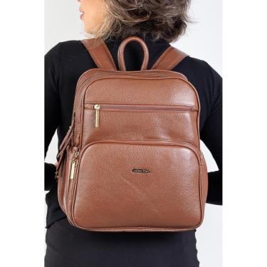 Imagem de Mochila feminina de couro liso Zaya-Feminino