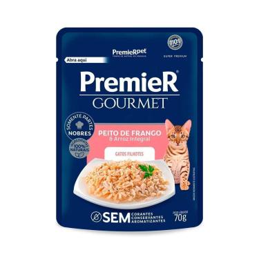 Imagem de Ração Úmida Gourmet para Gatos Filhotes Peito de Frango e Arroz Integral Premier 70g