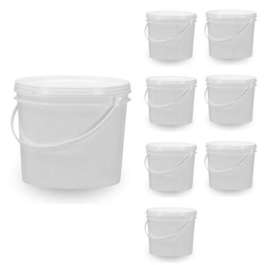 Imagem de Balde Branco Para Isca Viva Plano 1.8 Litros 7 Pçs